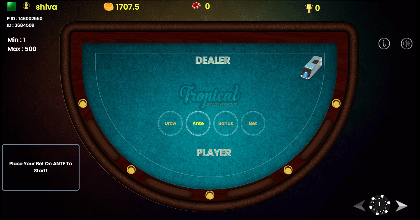 Tropical Stud Poker Table